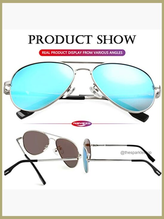 Polarized Aviator Sunglasses with Metal Frame and Spring Hinge main image 4